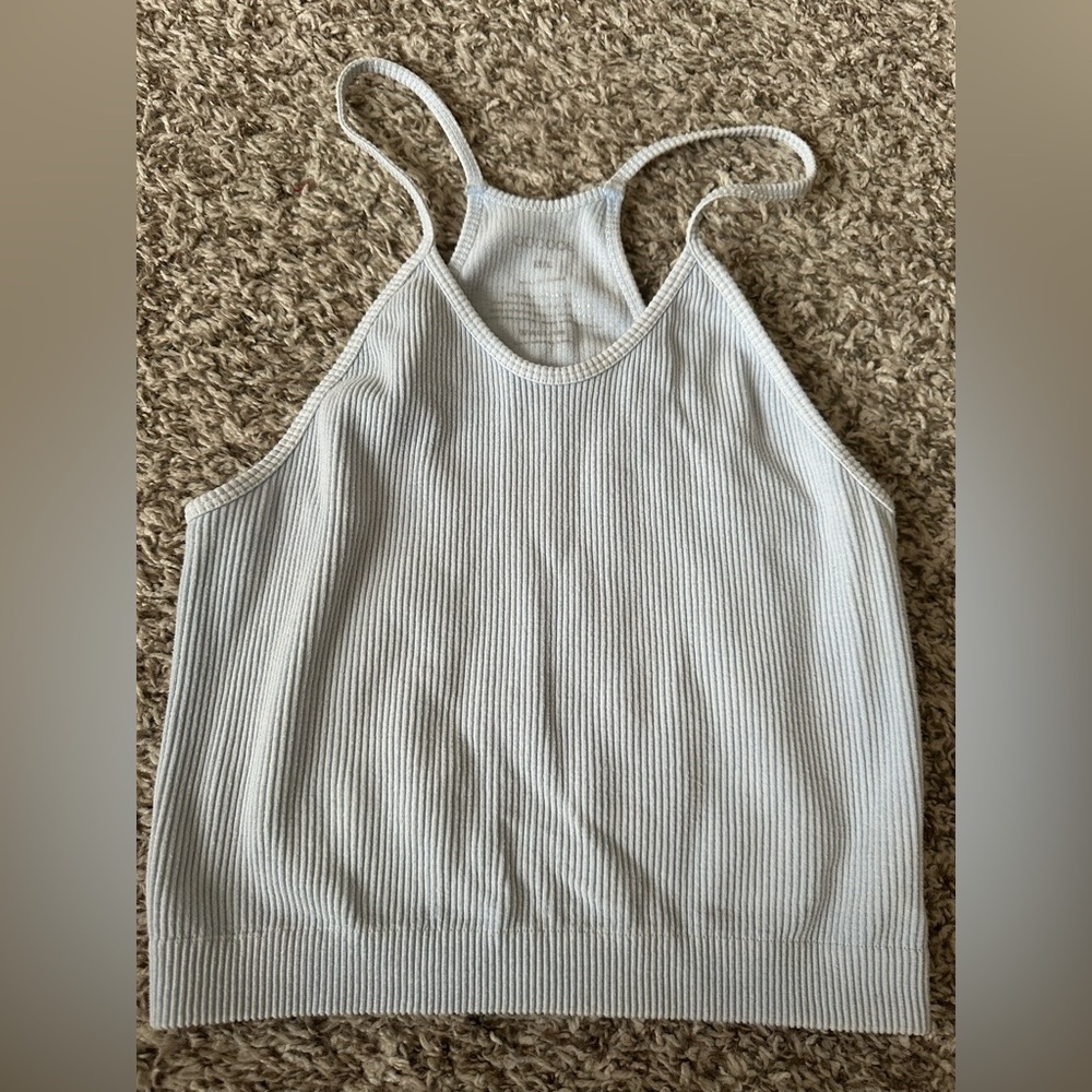 ADODOS Ribbed Soft Blue Tank Top